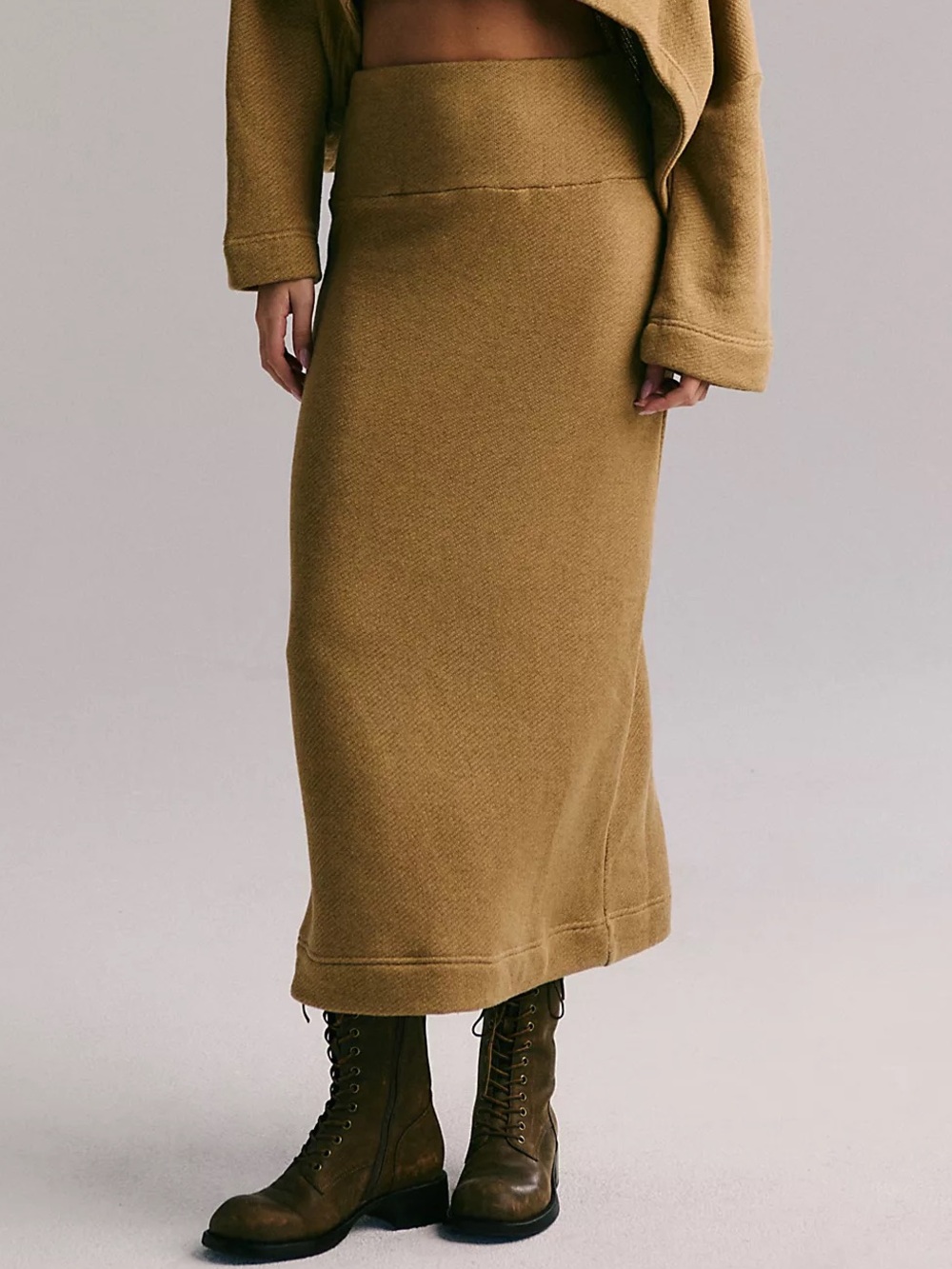 Free People free-est Milley Midi Skirt in Tan